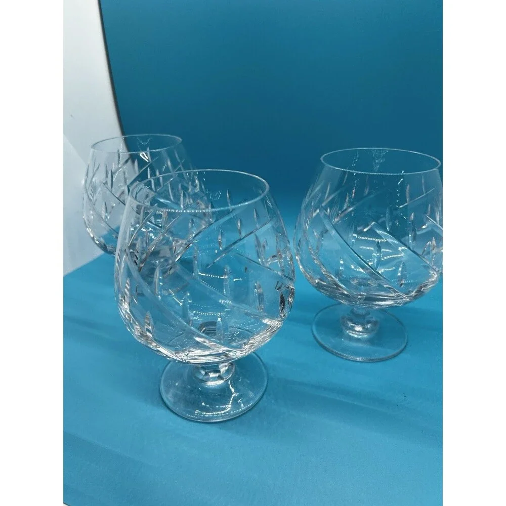 3 Towle Crystal Infatuation Brandy Snifter Clear Cut 5 1/4